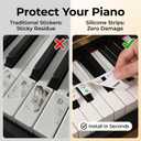 Piano Notes Guide Removable Silicone: 88 Key Full Size Piano Keyboard Note Labels for Beginner, Colored Music Key Stickers Alternative with Storage Box for Kids Adults Learning