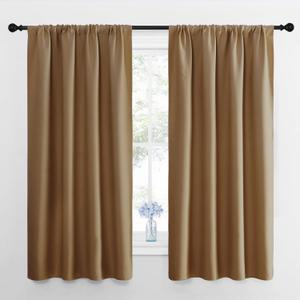 NICETOWN RV Blackout Curtains for Camper Windows, Gold Brown, 29" Wide by 50" Long, 2 PCs, Short Blackout Curtains & Drapes, Thermal Insulated Blackout Curtain Panels for Kids Room, Play Room