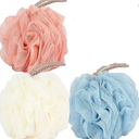 Fu Store Loofah Sponge Shower Loofahs 50g Bath Sponges Mesh Balls for Body Scrubber Exfoliator Wash Back Scrubber Bathroom Men Women - 3 Pack Scrubbers Cleaning Bathing Accessories