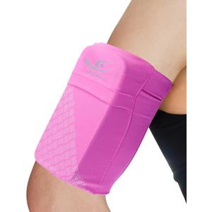 HiRui Universal Sports Armband Cell Phone Armband Sleeves Running Armband for Exercise Workout, Compatible with iPhone 16/16Plus/Pro/15/15Plus/14/13 Samsung Galaxy All Phones (Small, Pink)