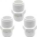 YSIL 3Pcs PVC Garden Hose Adapter Male 3/4" NPT x 3/4" GHT Sump Pump Hose Adapter for Pools Plumbing