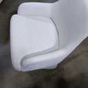 Swivel Dining Chair Set of 1, Mid Century Modern Chair Fabric Upholstered Armchair with Armrest & Ergonomic Backrest for Dining Room, Kitchen, Bedroom, Living Room, Beige