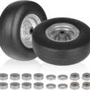 11x4.00-5 Flat Free Lawn Mower Tire with Rim for Many Zero Turn Lawn Mowers | 3.4"-4"-4.5"-5" Centered Hub, with Universal Adapter Kit| Bore ID 3/4" or 5/8" (2PCS)