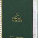 Nook Theory Comprehensive Linen Wedding Planner and Keepsake - Perfect for Newly Engaged Gift, Wedding Planning and Organizer Book for the Bride (Green)
