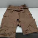 QINSEN Women's Medium Waist Cargo Pants for Casual Elastic Pocket Fleece Sweatpants (Brown, L)