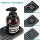 Diatomite Stone Sink Tray Drying Mat for Kitchen Sink Bathroom Counter Trays Diatomaceous Earth Dish Water Absorbing Stone Quick Dry Soap Tray Dispenser Holder Black Bathroom Decor Accessories (Dark Grey Diatomite)