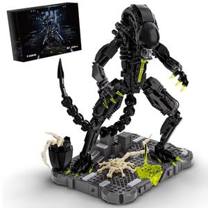 itshWOee Xenomorph Building Set, Xenomorph Action Figures Building Set for Adults with Support Base and Little Facehugger, Horror Gifts for Fans Friends Birthday Christmas Halloween