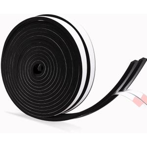 1/2 Inch Wide x 1/4 Inch Thick Foam Weather Stripping Black,Single Sided Foam Tape for AC Window and Doors,Closed Cell Foam Weather Strip,Self-Adhesive Foam Insulation Tape 33 Feet
