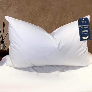 BHZ King Pillow Feather Down Hotel My King Pillow Bed Goose Pillows Alternative Luxury Pillows for Sleeping Side and Back Sleepers Soft Support Gifts White (King (Pack of 1))