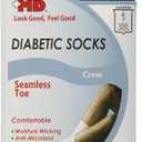 Seamless Toe-Wave-In Mesh Diabetic Crew Socks, Black, Medium