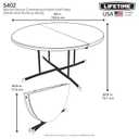 LIFETIME 25402 Commercial Round Fold in Half Table, 5 Feet, White Granite