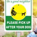 Heavy Duty Aluminum Pick Up After Your Dog Sign, 12" x 10" Metal Please Clean Up After Your Dog Signs With 28" Stake, Be A Good Neighbor Pick Up Your Dogs Poop Yard Sign, Polite, Weather Resistant