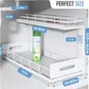 Under Sink Organizer Upgrade To Professional Rails,2-Tier Dual Pull Out Cabinet Storage,Height Adjustable Slide Out Drawers For Bathroom Kitchen,2 Pack-21"Dx12.8"-16.9"H,White