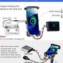 KEWIG Motorcycle Phone Mount Qi 15W Wireless & USB C 20W Fast Charging Port, Automatically Lock & Quick Release Handlebar Cell Phone Holder for 4-7'' Phones
