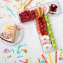 13.8" Extra Large Acrylic Letter Charcuterie Board Box, Reusable Fillable Letter Cake Candy Dish Display Serving Tray for Birthday Anniversary Party Decoration (T)