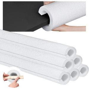 Hanaive 2 Pcs Jumbo Pool Foam Noodles Bulk 40 Inch x 4.1 Inch Large Swimming Noodles Tube Hollow Core Swim Noodle for Floating Craft Projects Pre Slit Clamp Protection Padding Bumper (White)