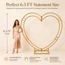 Heart Arch, 6.5FT Metal Heart Arch Stand, Wedding Backdrop Frame, Gold