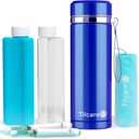 Insulin Cooler Travel Case by Tilcare - 74H Reusable Pen Freezer Bottle - Large TSA Approved Hard Shell Medication Cooling Case - Emergency 14H Bottle - Holds up to 4 Diabetic Pens and Medical Vials