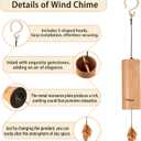 Wind Chimes for Outside Natural Bamboo Windchimes Unique Rain Chime Sound Healing Instruments Gifts for Mom Indoor Outdoor Zen Decorations for Patio Porch Garden and Backyard (Fm-Chord)