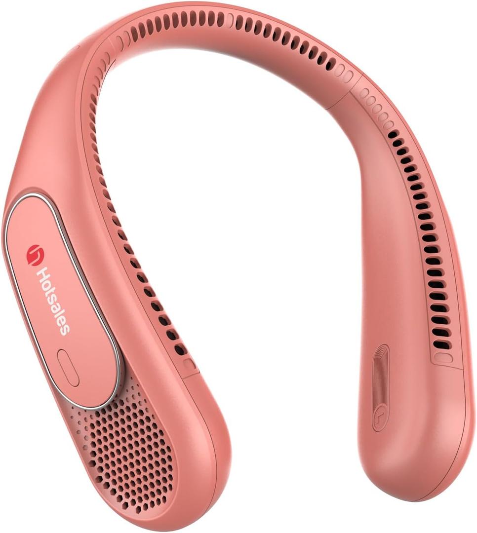 Hotsales Neck Fan, Hands Free Bladeless Neck Fans Portable Rechargeable, 6000 mAh Battery Operated Wearable Personal Fan, Cooling Neck Fan, 3 Speeds, USB Fan Gifts for Men, Women, Travel, Outdoor (Red)