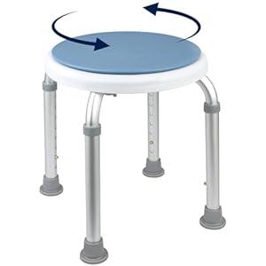 Onepeak Swivel Shower Stool, 360 Degree Rotating Shower Seat, 8 Adjustable Heights, 300 lbs Weight Capacity, Non-Slip & Tool-Free Assembly for Elderly, Disabled