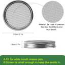 Sprouting Lids Growing Kit - 316 Stainless Steel Sprouting Lids for 86mm Wide Mouth Mason Jar with Adjustable Stands - Organic Sprouts, Broccoli, Alfalfa Mung Bean Sprout Kit (Set of 4)