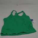 ATTRACO Women Ribbed Workout Crop Tops with Built in Bra Yoga Racerback Tank Top Tight Fit L, Green 
