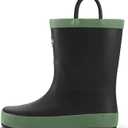 K KomForme Kids Rain Boots, Waterproof Rubber Matte Boots with Easy-on Handles (1 Big Kid) 7.9
