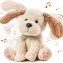 TUMAMA Baby Animated Plush Dog, Interactive Singing Talking Puppy Dog Stuffed Animal Toys, 10''