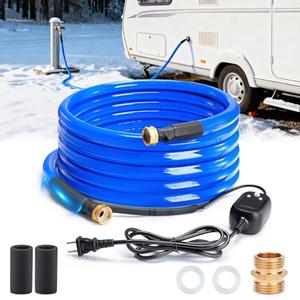 HIRALIY 50FT Heated Water Hose for RV, with Temperature Sensor, Save Energy, Water Line Freeze Protection, 5/8" ID, for Garden, RV Accessories, Livestock, Mountain Cabin