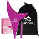 Sunany Female Urinal, Female Urinal with Silicone Funnel, Portable for Standing Female, Reusable Urinal for Female Toilet, Women's Urinal is The Perfect Companion for Indoor Use