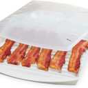 PrepSolutions Microwavable Bacon Grill, White  Nonstick, Easy-Clean Design, 1 Piece (Standard)