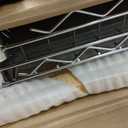 Leteuke Rolling Kitchen Carts with Wheels, 34" L x 17.5" W, 3-Tier Heavy Duty Utility Cart with Wood Tabletop, NSF Commercial Metal Serving Cart with Handle and Shelf Liner for Kitchen, Chrome