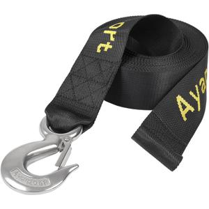Ayaport Boat Winch Strap with Hook 2 x 20 6600lbs Breaking Strength Boat Trailer Strap Replacement for Marine Boat ATV Fishing Boat (Stainless-Steel Hook)