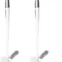 2 Pack Toilet Bowl Brush Without Holder for Bathroom, Under-Rim Double Brush Head, Long Handle Household Cleaning Brushes Set (2 Pack Grey Brush Without Holder)