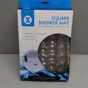 SlipX Solutions Essential Square Shower Stall Mat, 21"x21", Grippy Textured Surface, 25% Stronger Suction Cups, Non-Slip Shower Floor Mat for Bathers of All Ages, Fits Standard Showers & Tubs, Clear