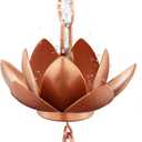 8.5ft Rain Chain for Gutters Downspouts Outside, Copper Plated Lotus Rain Chain Cups, Functional and Decorative Replacement for Gutter Downspouts