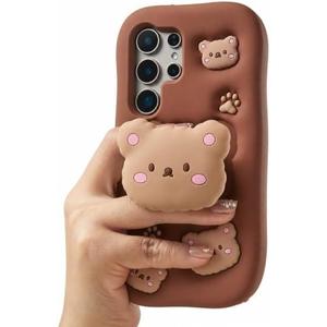 TUFTA for Samsung Galaxy S26 Ultra Case, Kawaii Teddy Bear Grip for Girls | Makes Mirror Selfies Sweeter, Cute Girly 3D Animal Style with Stand, Gift for Kids & Teens, Soft Silicone Drop Protection