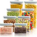 Pop Top Food Storage Containers - 8 Pack BPA-Free Pantry Organizers with Airtight Lids, Food-Grade with Measurement Marks (8 Pcs Assorted Container Set)