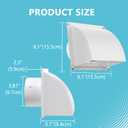 2 Pcs 4 Inch Dryer Vent Cover Outside, HG Power Metal Exterior Vent Cover with Removable Screen & Cushioned Non-Return Flap, Air Wall Vent for House, Range Hood, AC, Opening Diameter: 3.81" White
