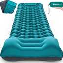 AKSOUL Camping Sleeping Pad with Pillow: Extra Thick 3.9 inch Ultralight Self Inflating Air Mat, Compact Lightweight Insulated Inflatable Sleep Mattress for Backpacking, Camp, Hiking, Tent (Classic Peacock Blue)