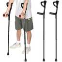 JellyArch 2 Pcs Forearm Crutches for Adults Open Cuff Adjustable Adult Crutches Aluminum Forearm Cane with Non Skid Rubber Tips