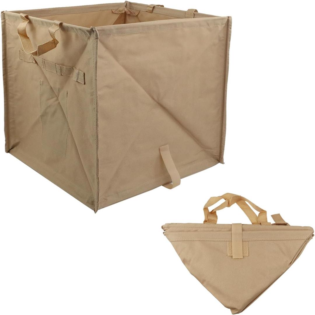 1PCS Khaki Foldable Storage Bag Oxford Foldable Camping Storage Bag Large Storage Basket With Handles