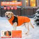 Dog Coat for Cold Weather Jacket with Harness Waterproof ReflectiveVest with Winter Neckline Adjustable Buckle Hook for Leash Thick Fleece Lining Zipper Jacket Pet for Dogs M