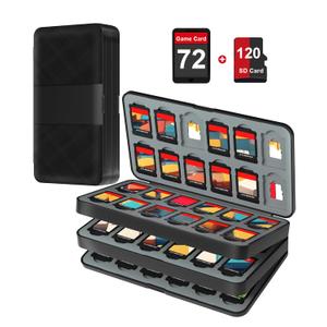 fivtek Switch Game Case for Nintendo Switch 2/Switch/OLED/Lite, Magnetic Games Case Holder with 72 Cartridge & 120 Micro SD Card Slots, Portable Game Cover Organizer Switches Gift Accessories