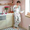Unisex Ultra Soft Pajama Set, Valentines Pajamas, Soft Warm Matching Sleepwear Gift for Women Men (L)