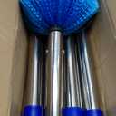 Cobweb Duster with Pole, 10ft Stainless Steel Pole Cobweb Brush with Medium-Stiff Bristles for Walls Beams Shelves Iight Fixtures and Window Screens