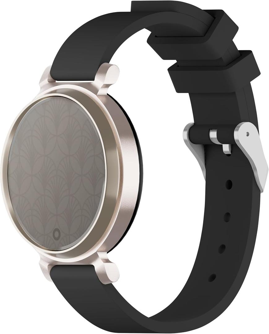 4 x Compatible for Garmin Lily 2 Watch Band, 14mm Silicone Sport Women Replacement Strap Compatible for Garmin Lily2 Bands (Black)