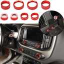 JWWY for Colorado Radio AC Knobs Air Conditioner Switch Button for 2014-2025+Chevy Colorado, Center Console 4WD Switch Knob for GMC Canyon 2014-2022 Interior Accessories Aluminum Alloy Red