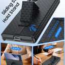 Vizvera for Galaxy Z Fold 6 Case Luxury Leather with Screen Protector 2 Pack, [Hinge Protection] Shockproof Leather Phone Case for Galaxy ZFold 6(Black)